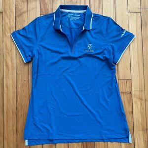Peter Millar Womens Blue East Lake Golf Club Performance Polo Shirt Medium M